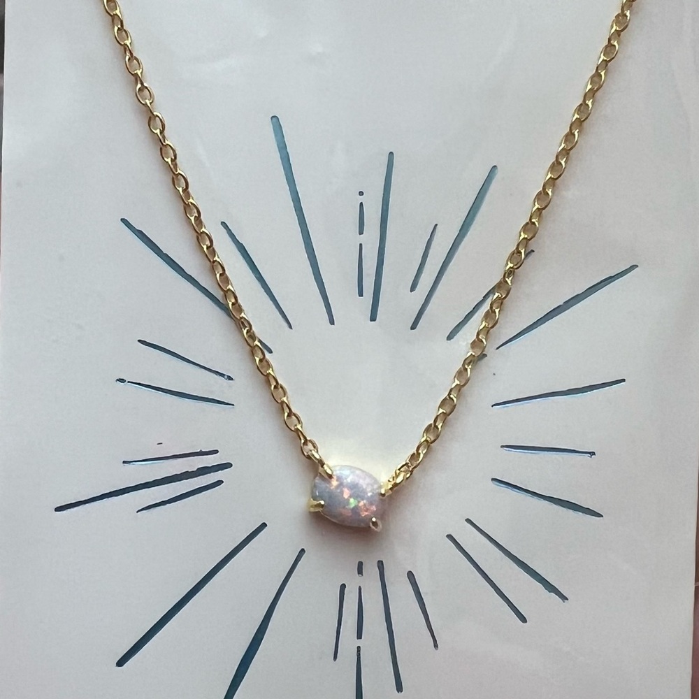 Ettika Gold Necklace with Iridescent Pendant